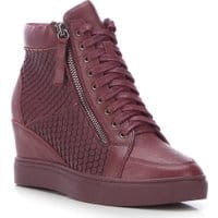 Bordowe Koturny - Buty Damskie