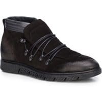 Buty męskie - Czarne Półbuty - Nubuk