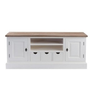 Szafka RTV Brighton 150x40x65cm white&natural