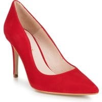 Szpilki ze skóry zamszowej