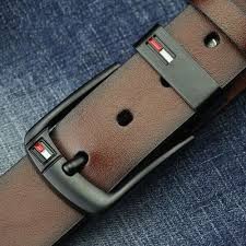 Pasek skórzany - Tommy - klamra automat - kolor brązowy