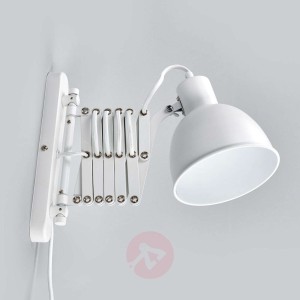 Biała lampa ścienna Talaro z harmonijką
