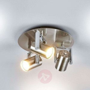 Okrągły spot sufitowy LED LUCIANA, 3-pkt.
