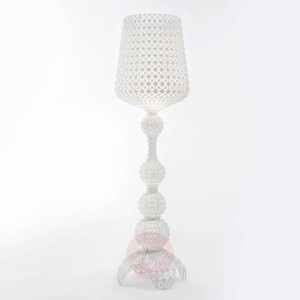 Designerska lampa stojąca LED Kabuki, biała