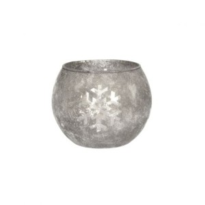 Świecznik Snowflakes wys. 8cm grey