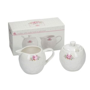 Zestaw cukiernica + mlecznik Lovely Roses 200ml