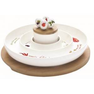 Półmisek z wykałaczkami na podstawce Mediteraneo Pomodoro śr. 22cm