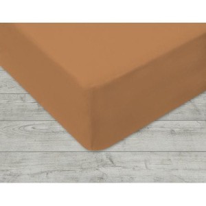 Prześcieradło jersey z gumką beżowe 90 × 200 cm