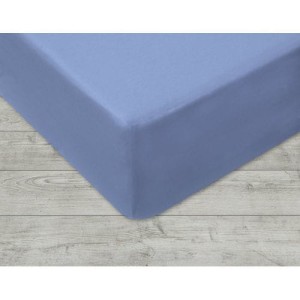 Prześcieradło jersey z gumką niebieskie 90 × 200 cm