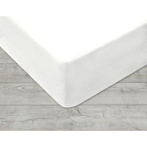 Prześcieradło jersey z gumką białe 140 × 200 cm