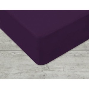 Prześcieradło jersey z gumką fioletowe 160 × 200 cm