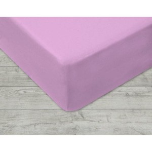 Prześcieradło jersey z gumką wrzosowe 220 × 200 cm