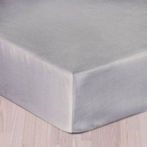 Prześcieradło satynowe z gumką popielate 220 × 200 cm