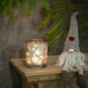 Świecznik Christmas wys. 10cm silver/grey