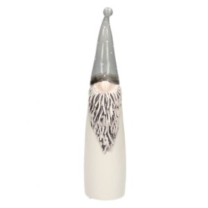 Dekoracja ceramiczna Gnome 33cm gray/white