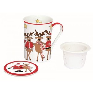 Kubek z zaparzaczem Santa&Friends II porcelana 250ml