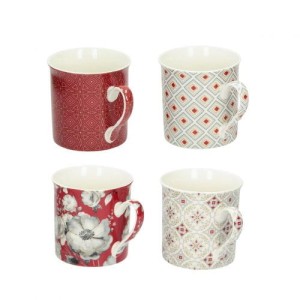 Zestaw kubków T&C red 4szt. 300ml