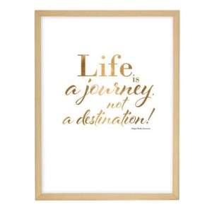 Obraz Life is a journey 30x40cm gold