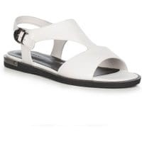 Buty damskie - Biało-czarne sandały