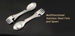 Wielofunkcyjny widelec i łyżka ze stali nierdzewnej - kolor srebrny