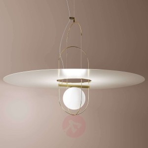 Biało-złota lampa wisząca LED Setareh