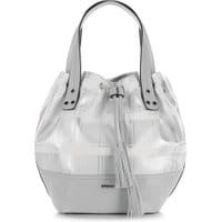 Torebka damska - Srebrna w kratkę