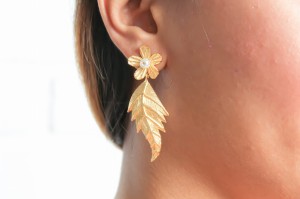 Asopalav Golden Leaf Earrings