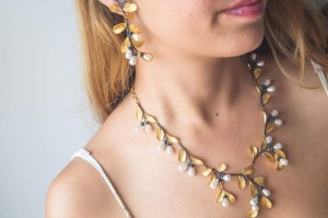 Golden Autumn Leaves Necklace