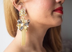 Hibiscus Long Earrings