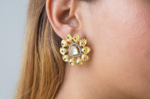 Honey Stud Kundan Earrings