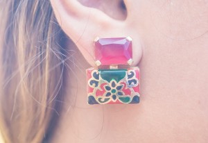 Jaipur Sky Hand-painted Earrings - Kolczyki Ręcznie malowane