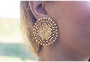 Rangoli Golden Mandala Earrings