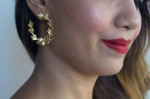 Round Laurel Earrings - Śliczne pozłacane kolczyki