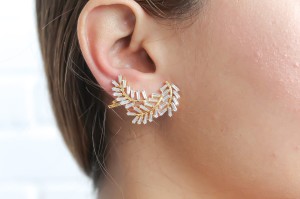 Silver Leaf Climber Earrings