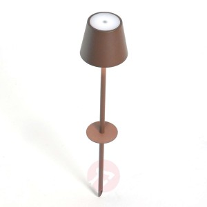 Lampa z grotem ziemnym LED Poldina brązowa 110 cm