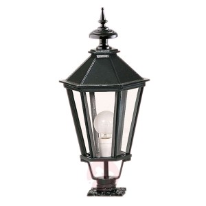 Sześciokątna lampa na cokół K7b, czarna