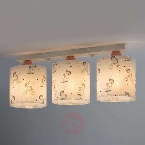 3-punktowa dziecięca lampa sufitowa Unicorns