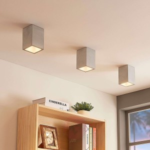 Betonowa lampa sufitowa Gerda, kanciasta
