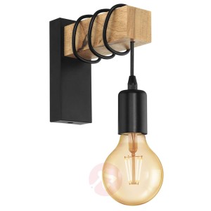 Lampa ścienna Townshend z elementem drewnianym