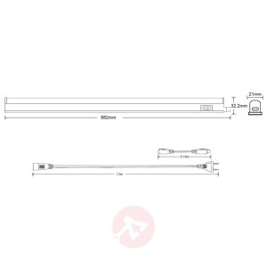 Oprawa podszafkowa LED Cake przełącznik, 88 cm