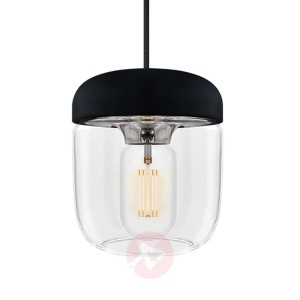 Designerska lampa wisząca Acorn, czarny i stalowy