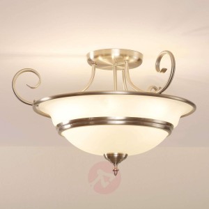 Lampa sufitowa Charlet ze szkła okrągła nikiel mat