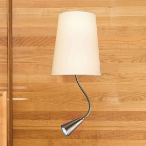 Lampa ścienna Chino z lampką LED do czytania