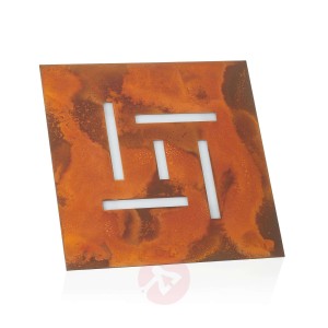 Ultrapłaska lampa sufitowa LED Pattern, rdzawa