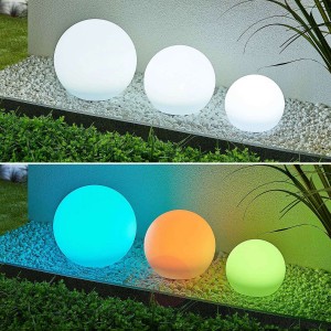 Lindby Lago lampa solarna LED RGBW, zestaw 3 szt.