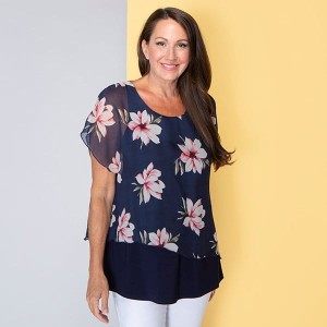 Nicole Floral Chiffon Layered Top