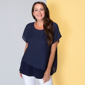 Nicole Plain Chiffon Layered Top