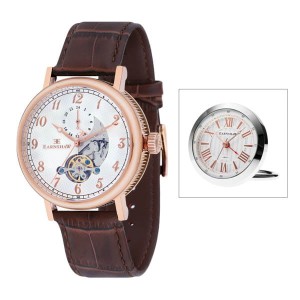 Thomas Earnshaw Gents IP Plated Beaufort Automatic Watch with Leather Strap