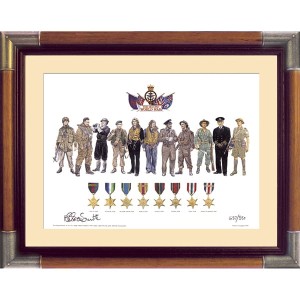 Men and Medals Framed Commemorative Art Print Signed Limited Edition