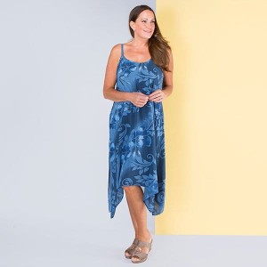 Sugar Crisp Flower Print Textured Strap Dress